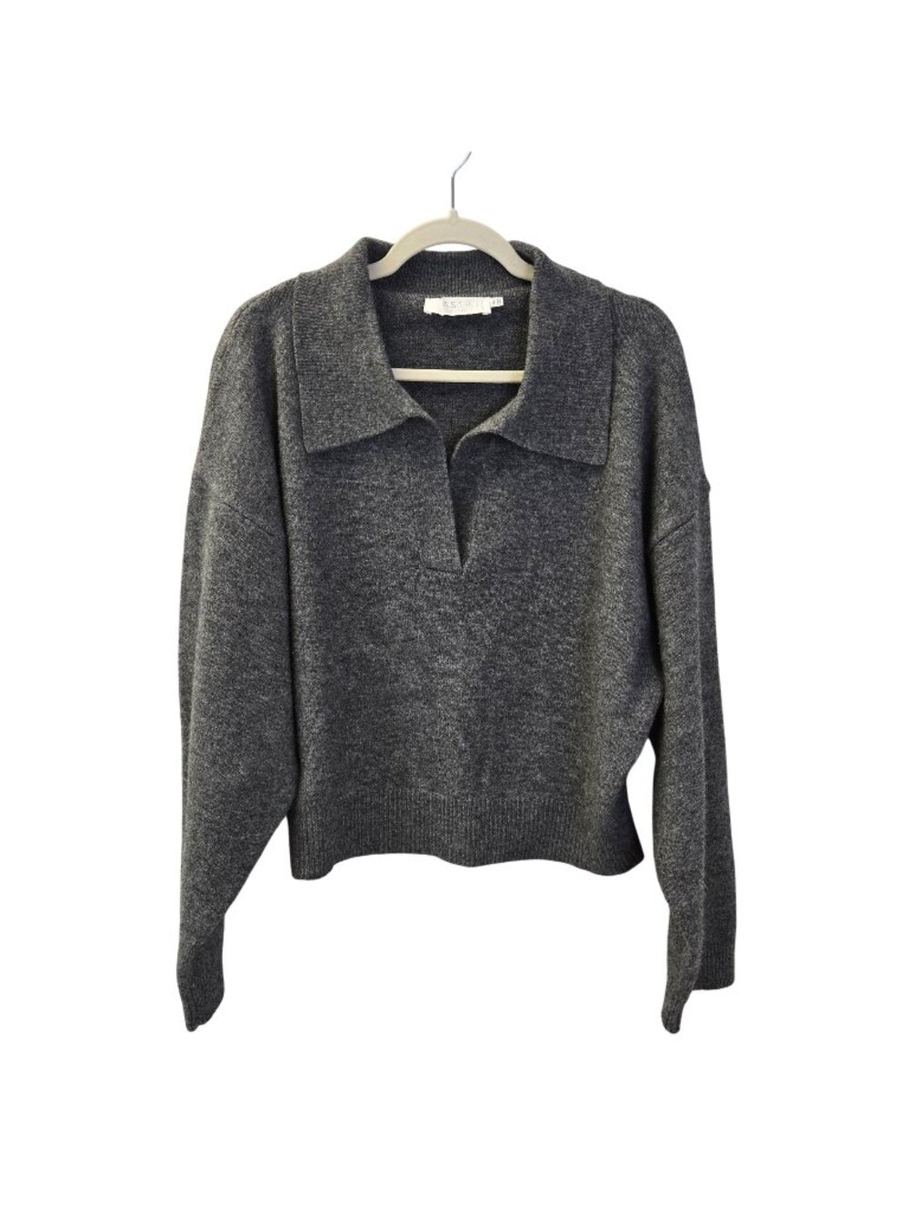 ASTR The Label Wool Blend Collared Cropped Sweater Size XL